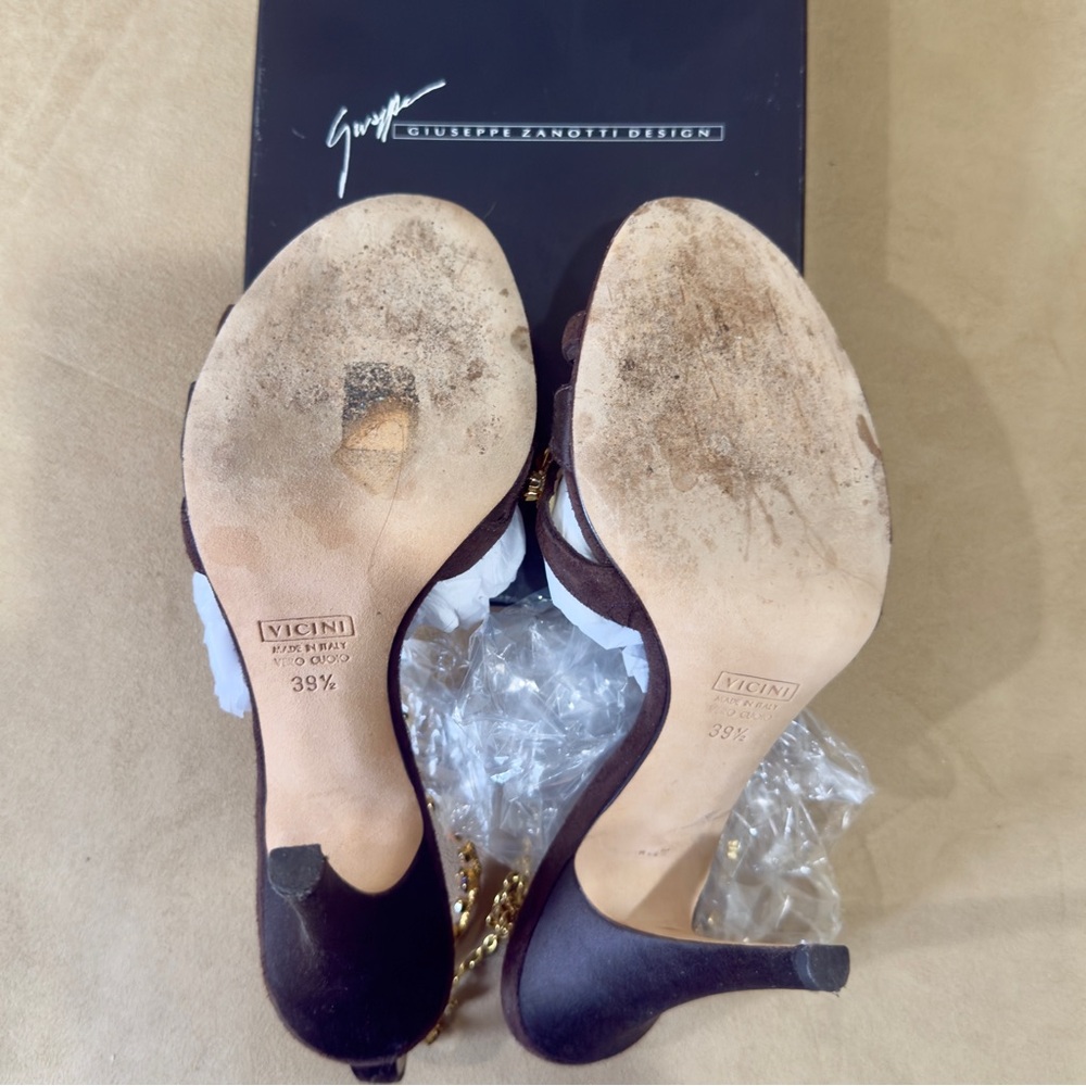 Giuseppe Zanotti Brown and Gold Sandals - Picture 13 of 16